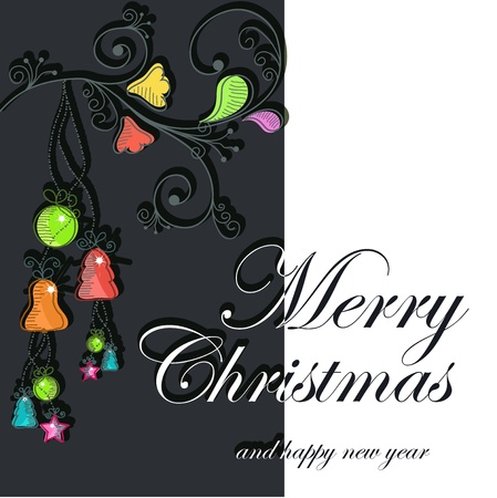 Beautiful Christmas card with Christmas decorationsのイラスト素材