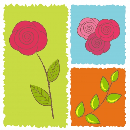 Three icons of rosesのイラスト素材