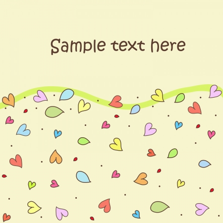 Abstract background of hearts and leaves raznotsvyetnyhのイラスト素材
