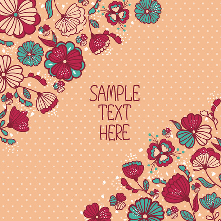 Beautiful floral pattern postcardのイラスト素材