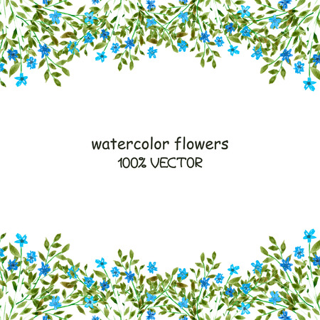 Background of watercolor flowers on a white backgroundのイラスト素材