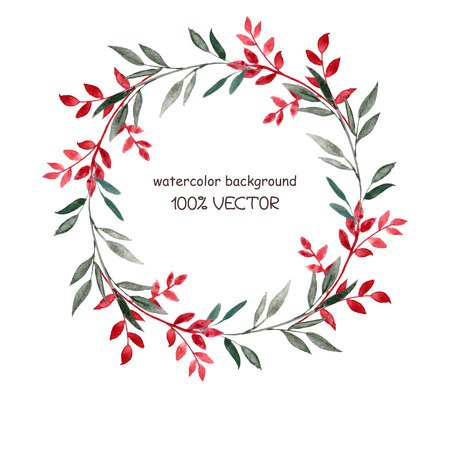 Background of watercolor leaves on a white backgroundのイラスト素材