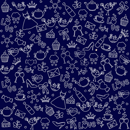 The beautiful sample of a background of different objectsのイラスト素材