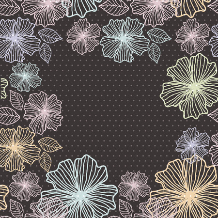 Seamless background of flowers on a dark mottled backgroundのイラスト素材