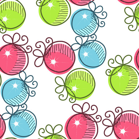 Christmas seamless pattern with Christmas decorationsのイラスト素材