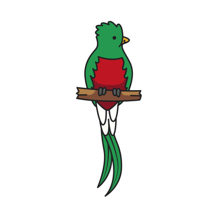 Quetzal cartoon icon. Bird animal and nature theme. Isolated design. Vector illustrationのイラスト素材