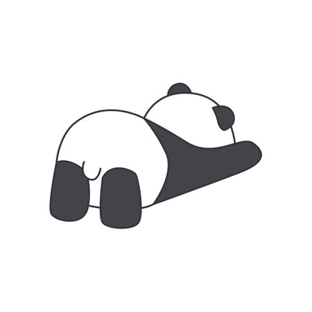 Panda icon in flat style. Panda vector illustration on white isolated background. Panda business concept.のイラスト素材