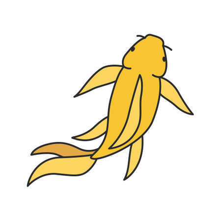 Koi fish flat icon isolated on white background. Vector illustration.のイラスト素材
