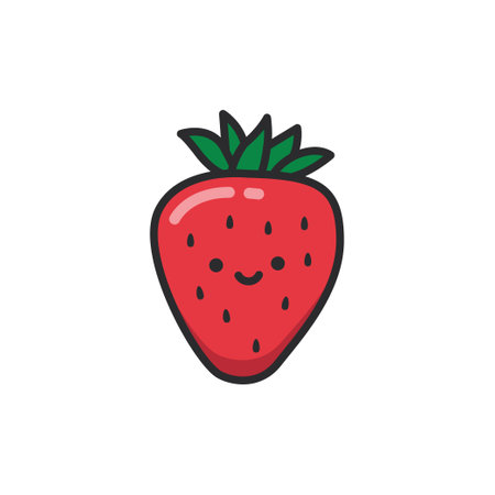 Strawberry icon in flat style. Berry vector illustration on white isolated background.のイラスト素材