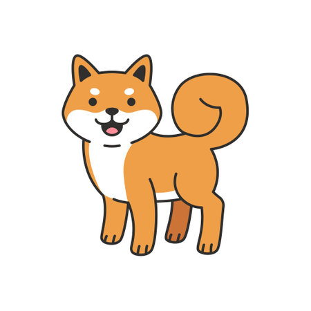 Shiba inu icon. Cartoon Shiba inu vector iconのイラスト素材