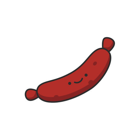 Sausage icon in flat style. Sausage vector illustration on white isolated background. Sausage business concept.のイラスト素材