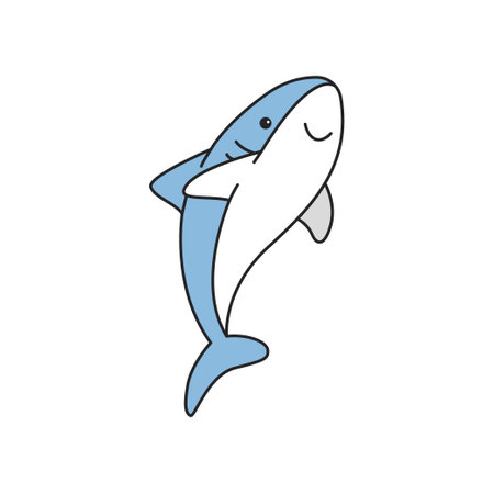 Shark flat icon on white background. Vector illustration, EPS 10.のイラスト素材