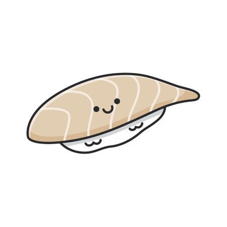 hirame sushi Illustration isolated on a white background.のイラスト素材