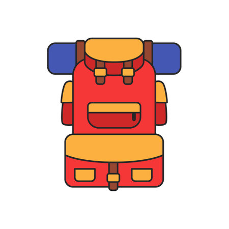 Backpack icon. Flat illustration of backpack vector icon for web designのイラスト素材