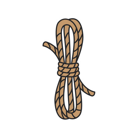 Rope icon. Simple illustration of rope vector icon for web design isolated on white backgroundのイラスト素材