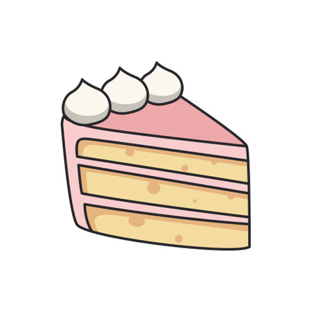 piece of cake with cream isolated icon vector illustration design icon vector illustration designのイラスト素材