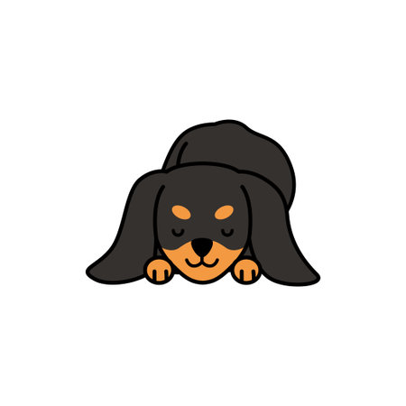 Cute dachshund dog Vector illustrationのイラスト素材