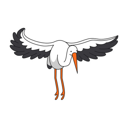stork flying icon over white background. colorful design. vector illustrationのイラスト素材