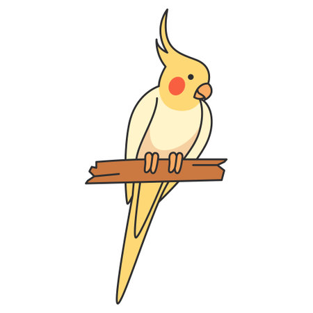 Parrot sitting on a branch. Vector illustration in cartoon style.のイラスト素材