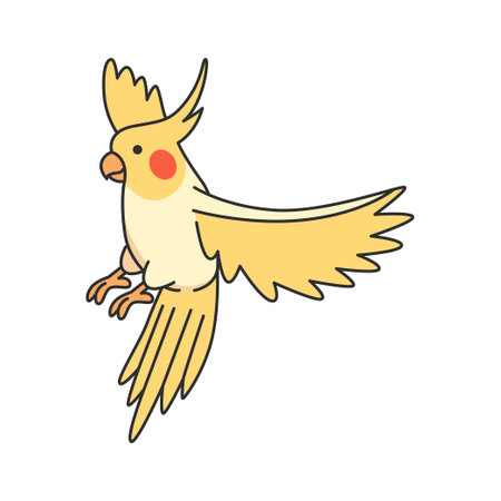 Cockatoo parrot icon in cartoon style on a white backgroundのイラスト素材