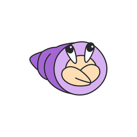 Cute hermit crab illustrationのイラスト素材