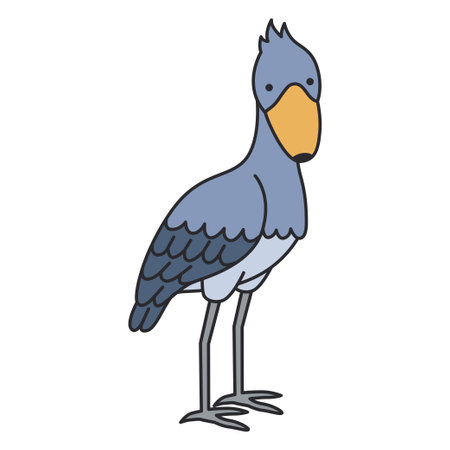 Shoebill. Vector illustration of a shoebill.のイラスト素材