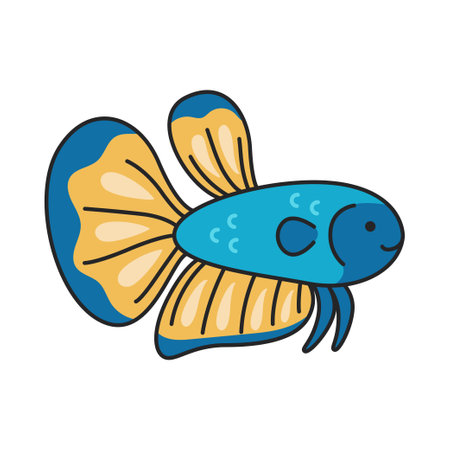 cute fish animal cartoon vector illustration graphic design vector illustration graphic designのイラスト素材