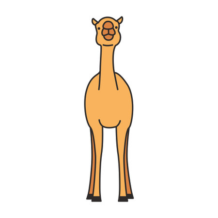 cute giraffe animal cartoon vector illustration graphic design icon graphic designのイラスト素材