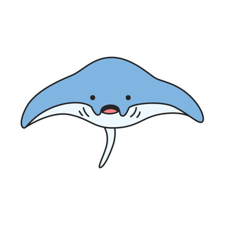 cute stingray animal cartoon icon vector illustration design graphic flat styleのイラスト素材