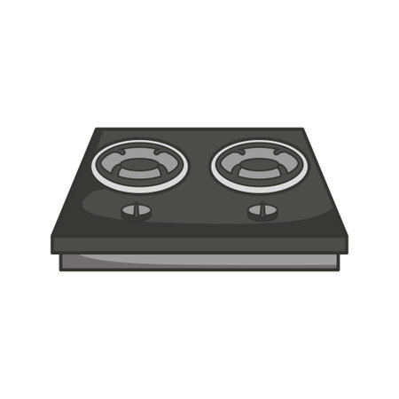 gas stove icon over white background. kitchen appliances concept. colorful design. vector illustrationのイラスト素材