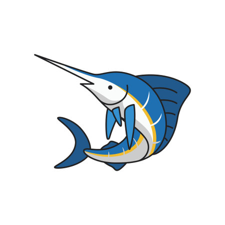 Blue marlin fish icon. Vector illustration on white background for web designのイラスト素材