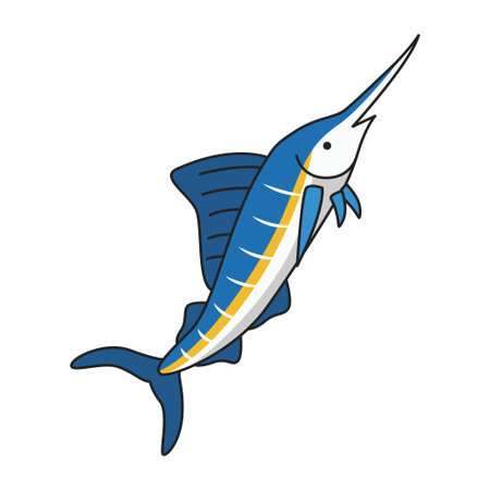 Marlin fish icon. Sea life ecosystem fauna and ocean theme. Isolated design. Vector illustrationのイラスト素材