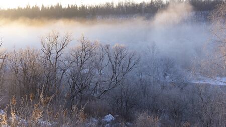 winter in China's Heilongjiang Xunke platform rime scenic areaの写真素材