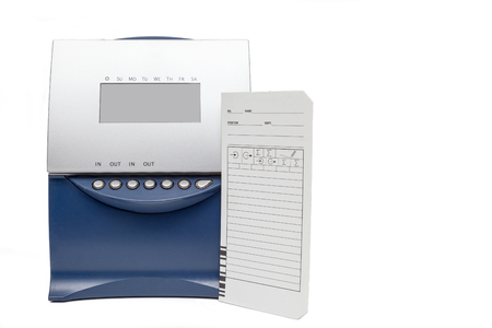 Time Recorder Machine on white background.の写真素材