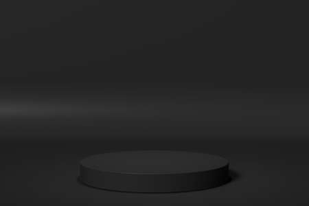 Simple black presentation podium. 3d render illustration.の写真素材