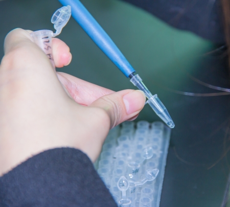 Adding samples with finnpipette This is the step of adding enzyme