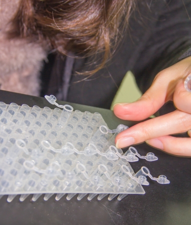 Adding samples with finnpipette This is the step of adding enzyme