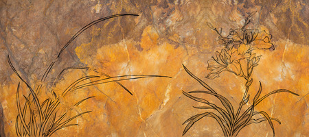 theme of nature, the flower--decoration, freehand sketchingの写真素材