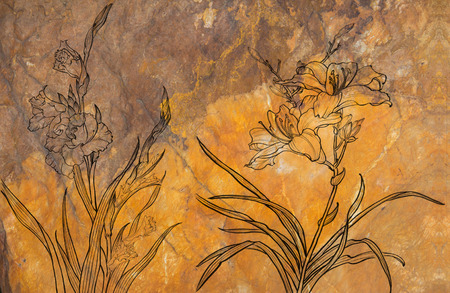 theme of nature, the flower--decoration, freehand sketchingの写真素材