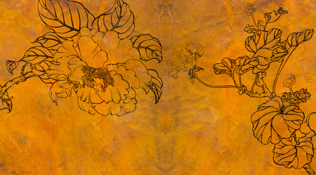 theme of nature, the flower--decoration, freehand sketchingの写真素材