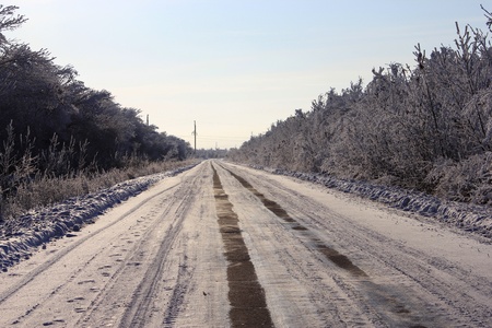 Winter Landscape, roadの写真素材