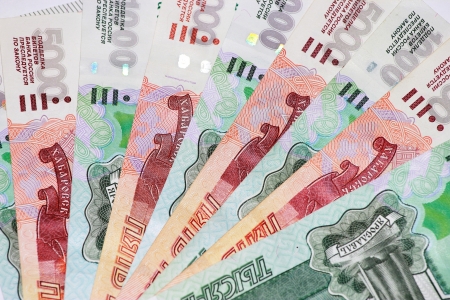 Russia's five thousandth and thousandth billsの写真素材
