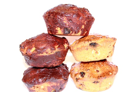 Cupcakes with chocolate and honeyの写真素材