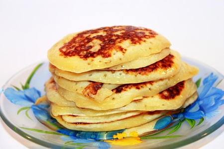 Sweet stack of thin pancakesの写真素材