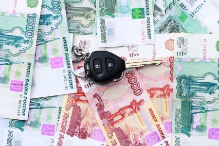 Money and key from car mashiny Pokupkaの写真素材
