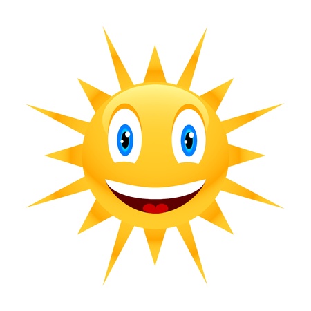 Sun icon located on a white backgroundのイラスト素材