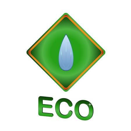 Eco symbol located on a blue backgroundのイラスト素材