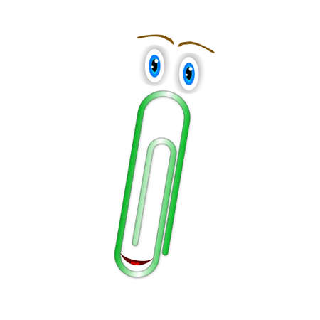 Abstract symbol of a paper clip located on a white backgroundの写真素材