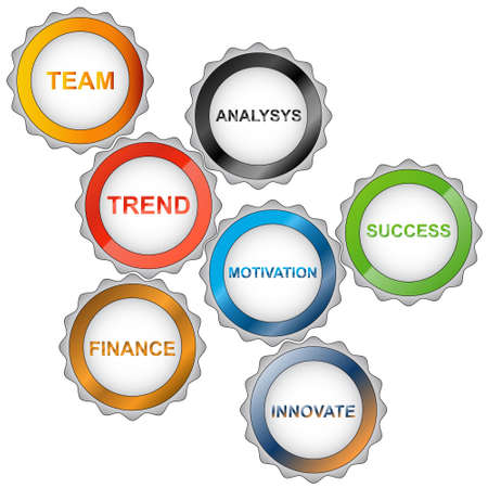 Abstract representation of the mechanism of business made on a white backgroundのイラスト素材