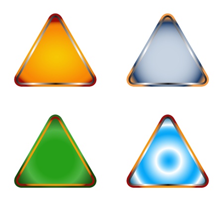 Four multi-colored signs on a white backgroundのイラスト素材